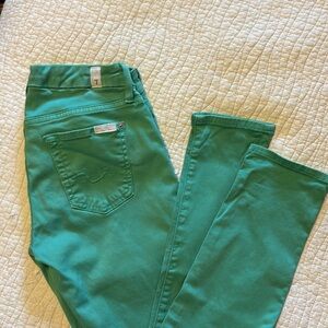 Skinny mint green 7 For All Mankind jeans size 26